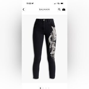 Balmain Black Denim with Silver Button